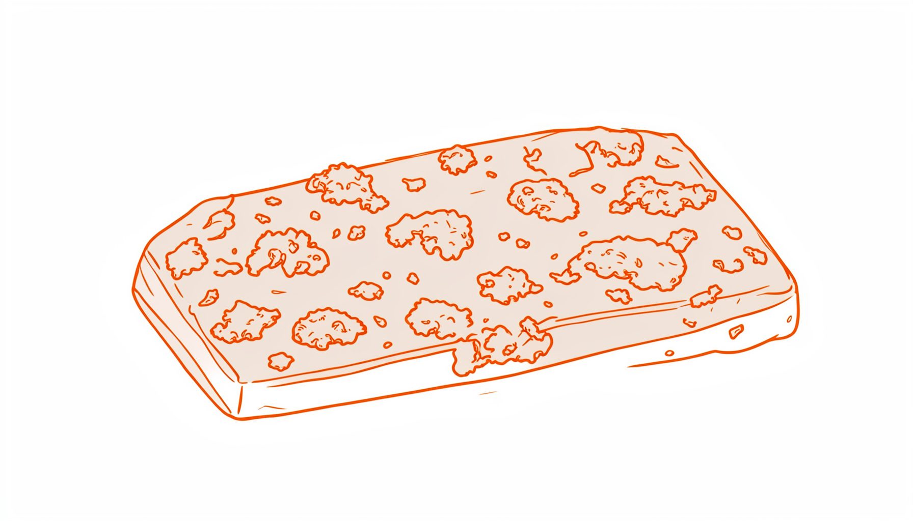 A chocolate bar with dark cacao tones and visible cookie crumble pieces embedded in the surface.
